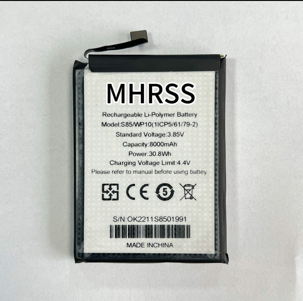 S85/WP10 3.85V Lithium-Polymer Replacement Battery — 8000mAh